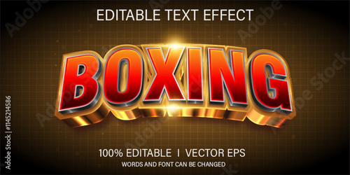boxing vector text effect with modern style design