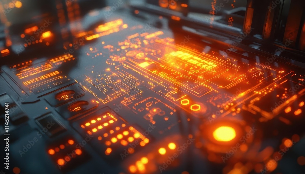 A tech team reviewing glowing diagrams of AIdriven automation processes in a sunny office A tech team reviewing glowing diagrams of AIdriven automation processes in a sunny office