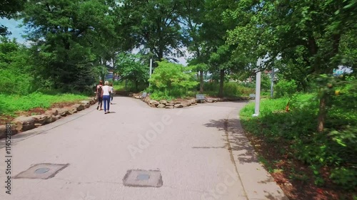 Wallpaper Mural A path with trees on the side of a building Torontodigital.ca