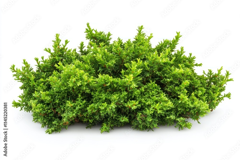 Fototapeta premium Lush green shrub isolated on white background. (2)