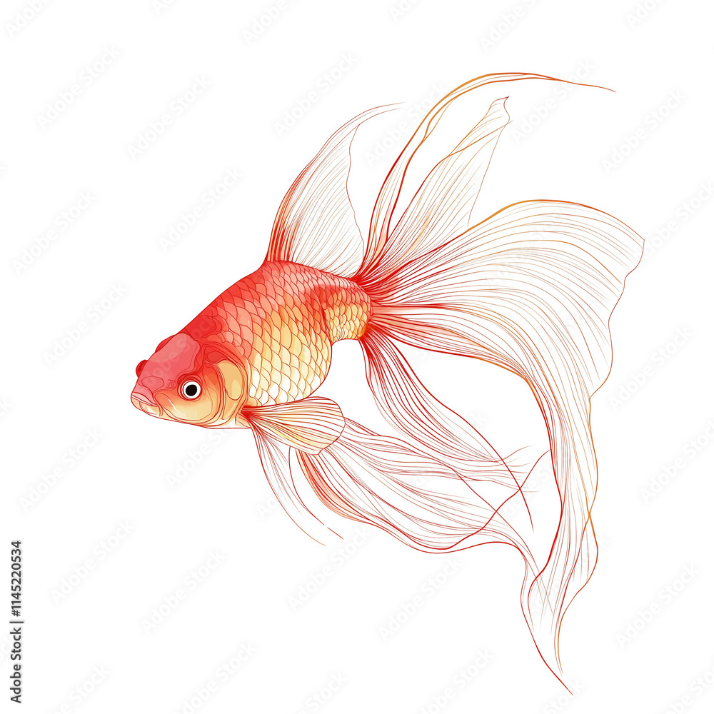 Fototapeta premium goldfish isolated on white background