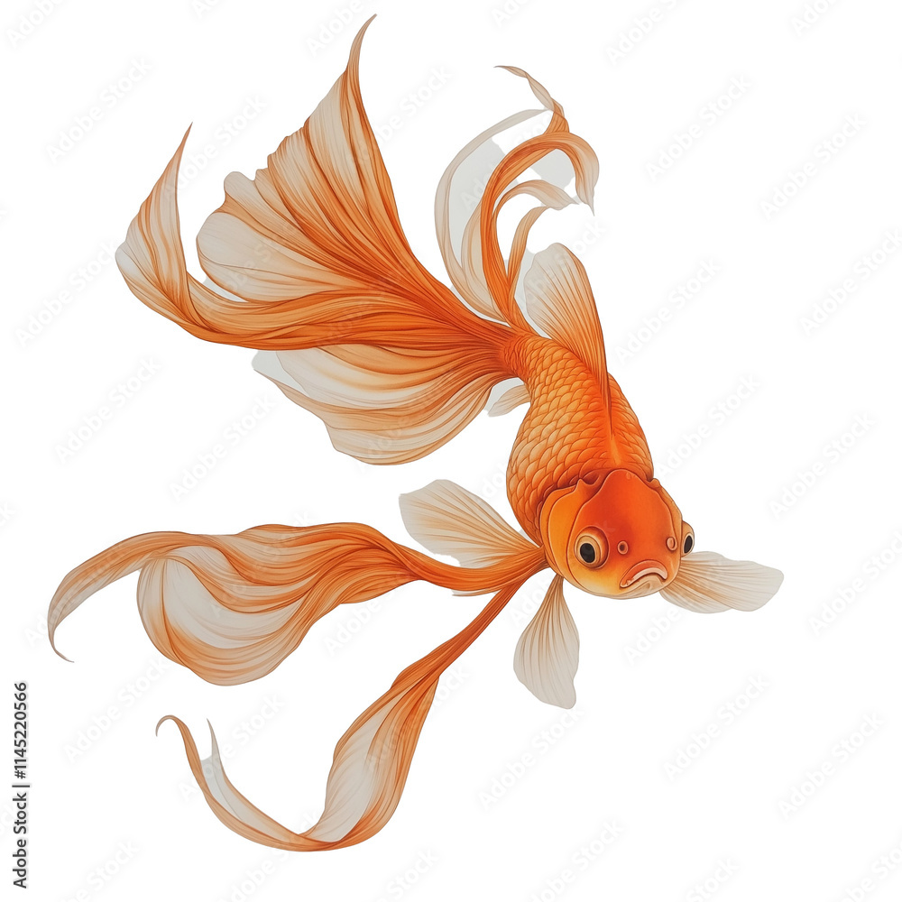 Fototapeta premium goldfish isolated on white background
