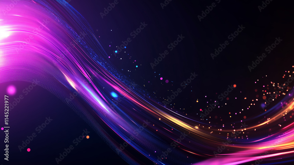 Obraz premium Vibrant abstract swirl of colors with dynamic light effects in a dark background
