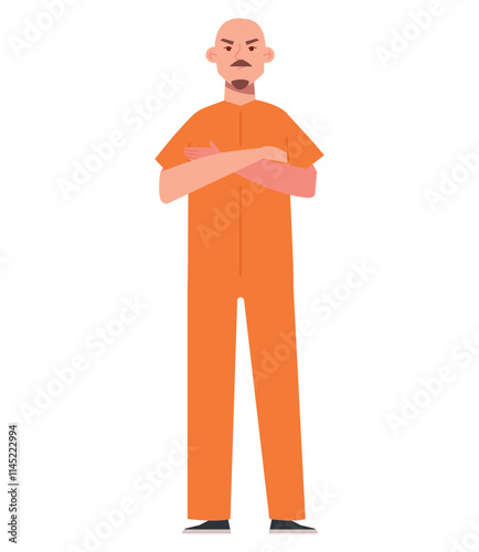 bald muscular prisoner