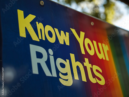 Bold Know Your Rights Text on a Vibrant Background photo