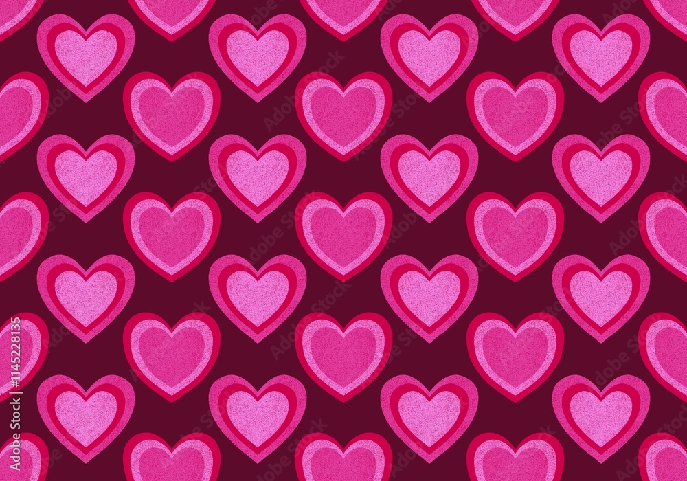 Valentine hearts seamless 14 February love pattern for wrapping paper Valentine hearts seamless 14 February love pattern for wrapping paper
