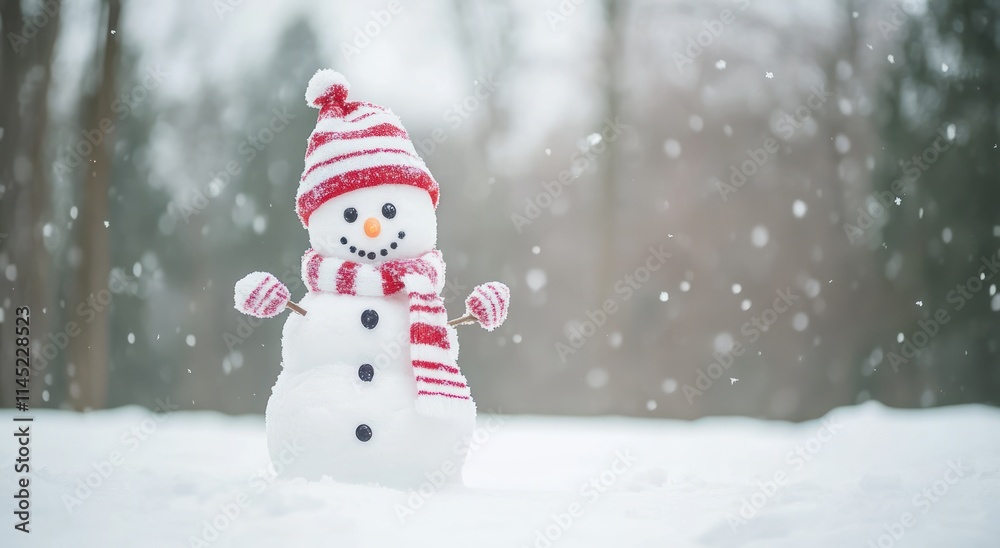 Obraz premium Snowy Winter Snowman
