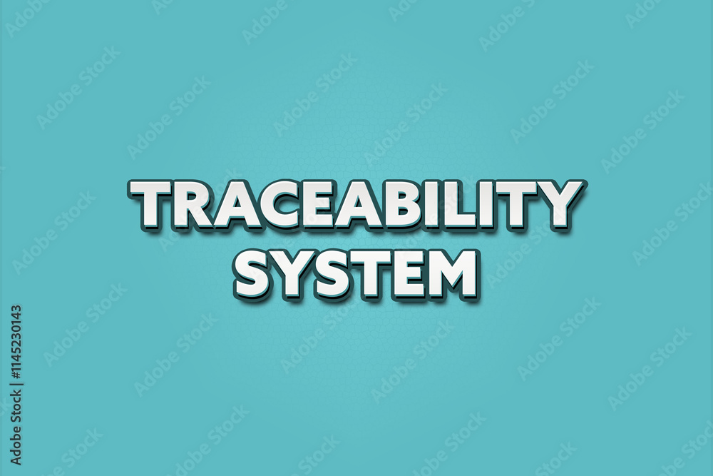 Obraz premium Traceability System. A Illustration with white text isolated on light green background.
