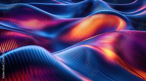 Abstract Colorful Wavy Pattern with Blue and Orange Hues