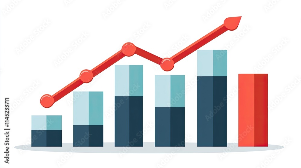 Colorful Graph Illustration Showing Progressive Data Growth Trends Colorful Graph Illustration Showing Progressive Data Growth Trends