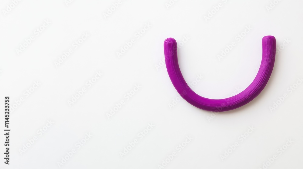 Bright Purple U-Shaped Object on Clean White Background Bright Purple U-Shaped Object on Clean White Background