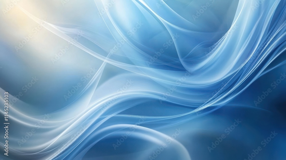 Obraz premium Abstract Blue and White Swirling Wave Design