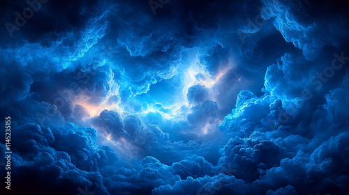 realistic photo 64k of Dark clouds with a faint glow around the edges, creating a mysterious and ethereal photo