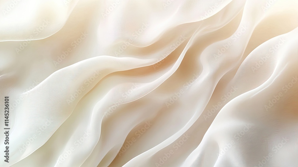 Obraz premium Soft Cream Fabric Waves Fluid Texture for Elegant Background Design