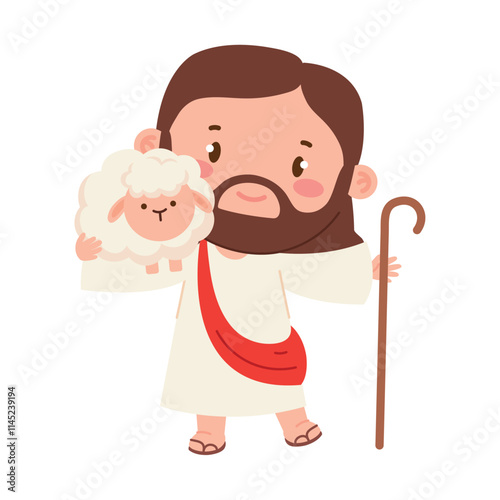 cute jesus with lamb