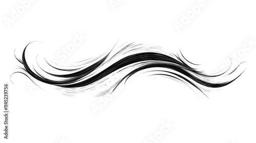 A teardrop-shaped scribble snake frame with flowing lines and tapered ends. No background. A sleek and artistic vector element