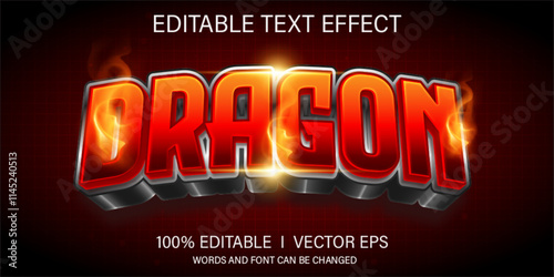 dragon vector text effect with modern style design