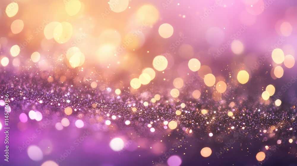 Soft Glowing Bokeh Lights in Purple and Gold Color Palette Soft Glowing Bokeh Lights in Purple and Gold Color Palette