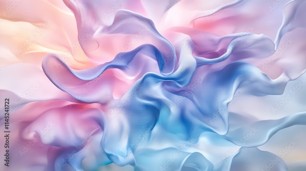 Fototapeta premium Soft Abstract Waves in Pastel Colors for Artistic Backgrounds