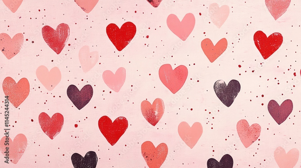 Romantic Heart Patterns on Soft Pink Background for Love Themes Romantic Heart Patterns on Soft Pink Background for Love Themes