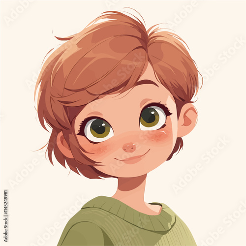 Side Swept Bangs Hairstyle – Elegant Side Swept Bangs with Soft Layers, Modern Women’s Haircut, Stylish and Chic Hair Vector Illustration

