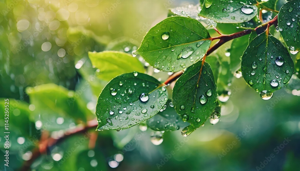 Captivating Water Drops on a Lush Green Leaf A Stunning Abstract Background that Evokes Freshness and Natural Beauty in Every Glimmering Drop Captivating Water Drops on a Lush Green Leaf A Stunning Abstract Background that Evokes Freshness and Natural Beauty in Every Glimmering Drop