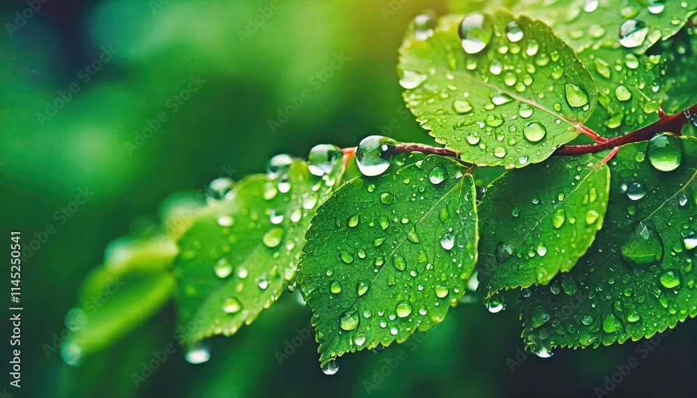 Captivating Water Drops on a Lush Green Leaf An Abstract Background of Natures Beauty, Freshness, and Juiciness, Perfect for EcoFriendly Themes and NatureInspired Designs Captivating Water Drops on a Lush Green Leaf An Abstract Background of Natures Beauty, Freshness, and Juiciness, Perfect for EcoFriendly Themes and NatureInspired Designs
