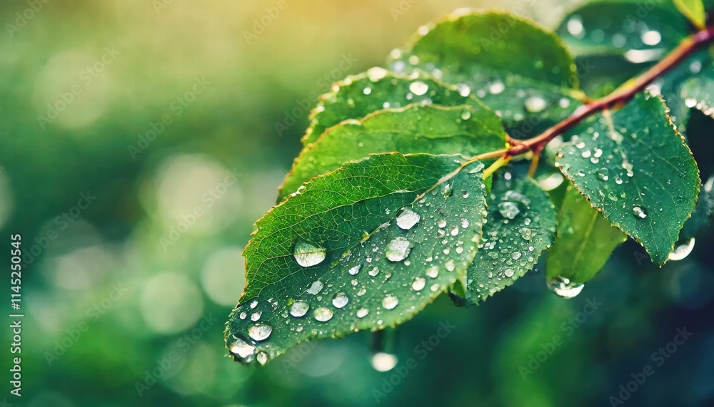 Glittering Water Drops on a Lush Green Leaf A Stunning Abstract Background Showcasing Natures Beauty and Freshness in Every Droplet Glittering Water Drops on a Lush Green Leaf A Stunning Abstract Background Showcasing Natures Beauty and Freshness in Every Droplet