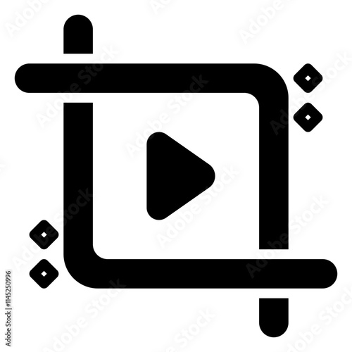Crop icon, glyph icon style