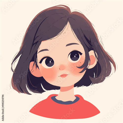 Stunning Tousled Bob Hairstyle – A Trendy and Relaxed Digital Art Representation with Tousled Texture in Flat 2D

