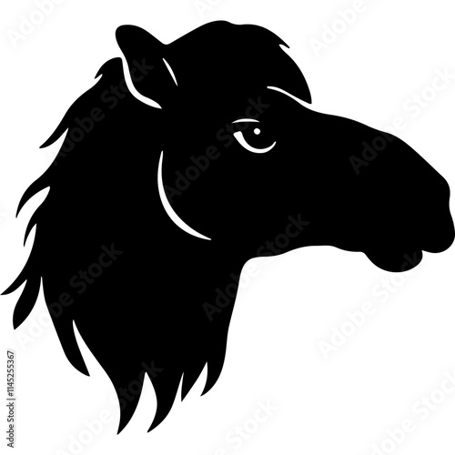 camel head black silhouette vector logo