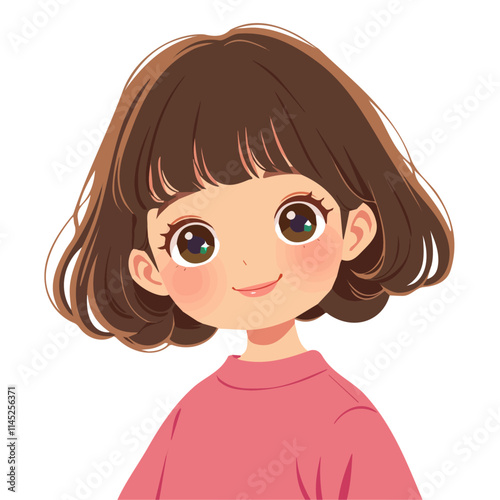 Wavy Bangs Hairstyle – A Stylish and Elegant Vector Illustration for Hair Design and Beauty

