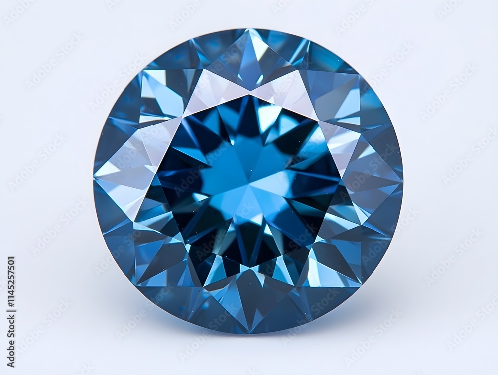 A blue diamond gem showcased on a white background emphasizing its vivid color A blue diamond gem showcased on a white background emphasizing its vivid color