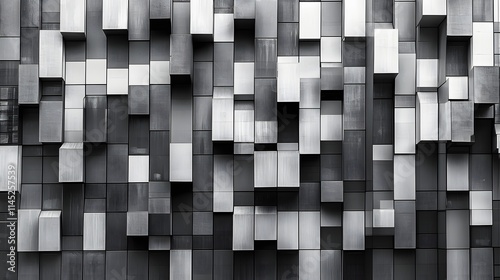 A modern elevation of a ship center using cubes in Morse-inspired arrangements to create a rhythmic facade.