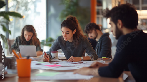 HR Professional Reviewing Resumes and Conducting Interviews in a Modern Office to Promote Recruitment, Team Building, and Inclusive Organizational Culture