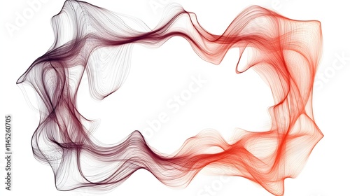 A scribble snake frame forming a pentagon with wavy flowing lines at the edges. No background. A bold and abstract vector design