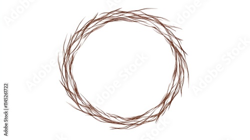 A scribble snake frame in a perfect circle with evenly spaced loops creating a balanced design. No background. Designed as a clean and modern vector asset