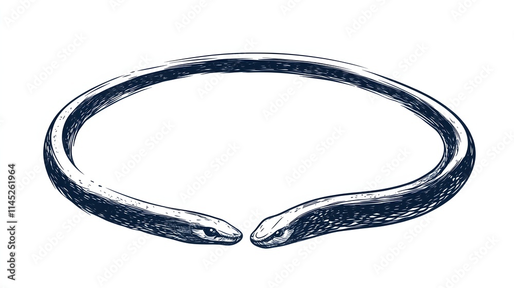 A scribble snake frame in an elongated oval shape with exaggerated stretched loops. No background. A sleek and modern vector asset A scribble snake frame in an elongated oval shape with exaggerated stretched loops. No background. A sleek and modern vector asset