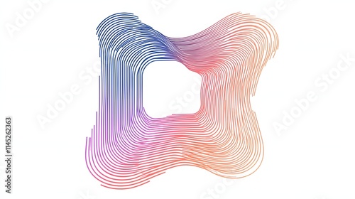 A scribble snake frame shaped as a square with playful overlapping lines and a minimalistic touch. No background. Designed as a clean vector asset