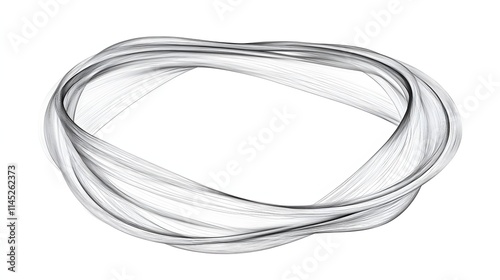 A scribble snake frame in the shape of a stretched ellipse with uneven loops for a textured look. No background. A creative and abstract vector design