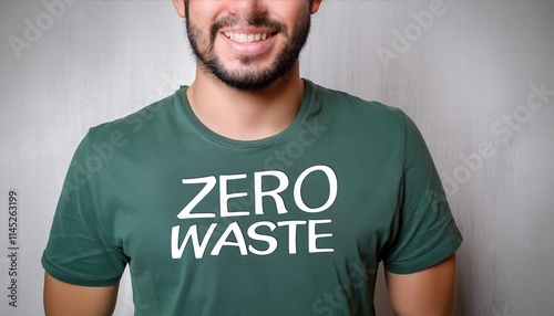 EcoFriendly Zero Waste TShirt with Center Logo Sustainable Fashion for Environmental Consciousness, Perfect for Everyday Wear and Promoting a Greener Future photo