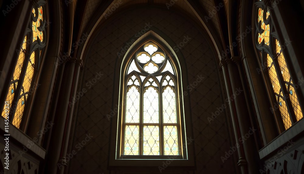 close up of cathedral window quilt pattern, Diffused lighting, with white tones close up of cathedral window quilt pattern, Diffused lighting, with white tones
