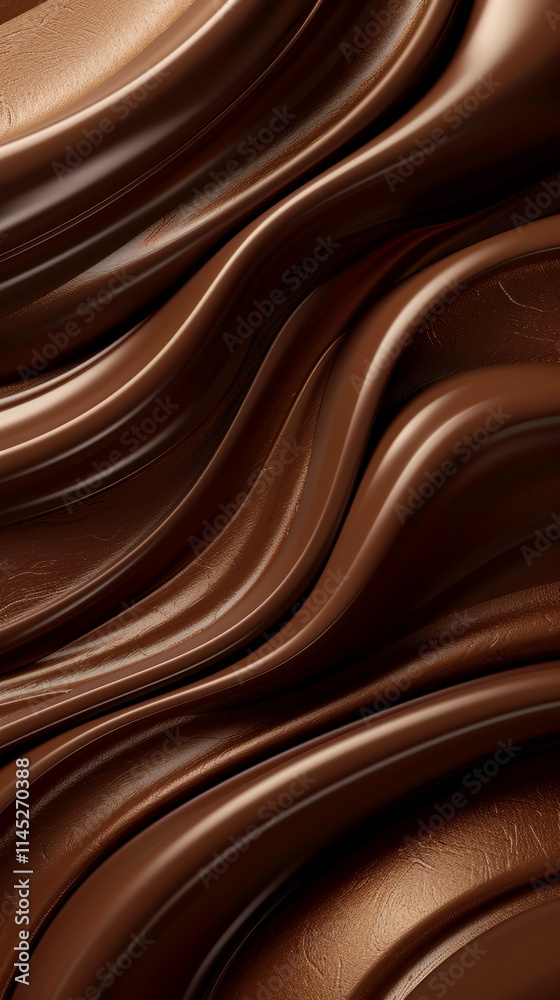 Warm, inviting chocolate waves flow gracefully, showcasing a perfect background for presenting dessert prices at a bakery or candy shop Warm, inviting chocolate waves flow gracefully, showcasing a perfect background for presenting dessert prices at a bakery or candy shop