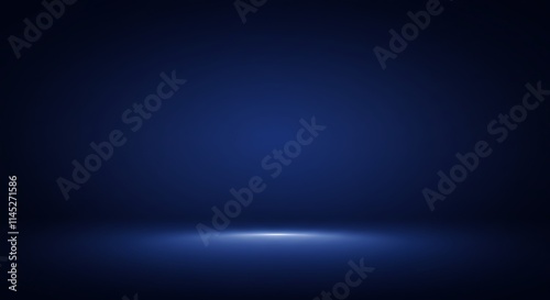 Obraz na płótnie Dark navy blue gradient background. Empty studio product display presentation. w salonie