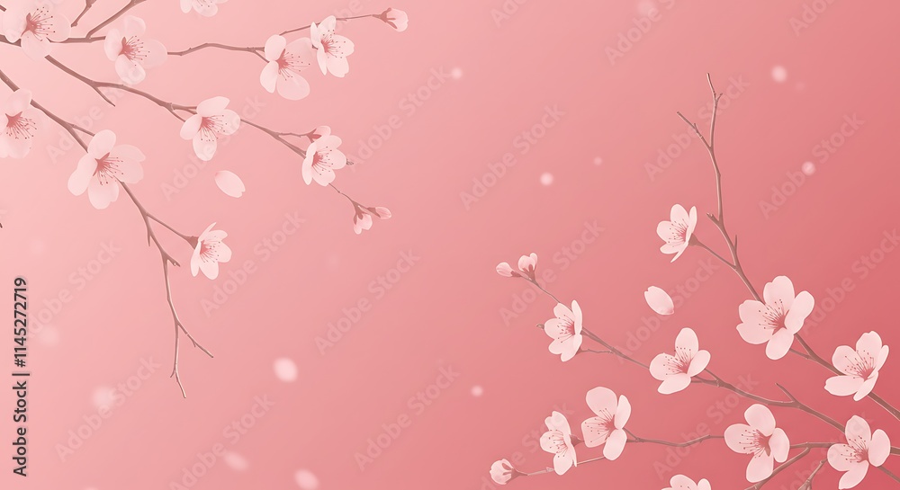Delicate pastel pink cherry blossoms on branches. Spring floral background. Sakura blossom. Delicate pastel pink cherry blossoms on branches. Spring floral background. Sakura blossom.