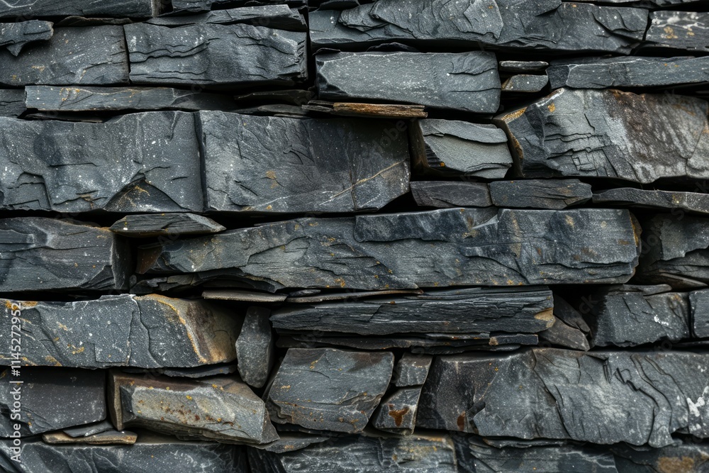 Fototapeta premium Image of Old grey long stone wall. Texture for background usage