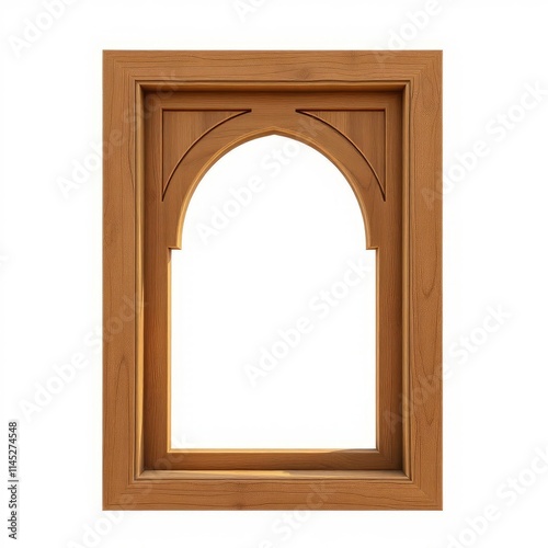 Wallpaper Mural A frame of a wooden window with an arch isolated on white background frame isolated frame border design background isolated Torontodigital.ca