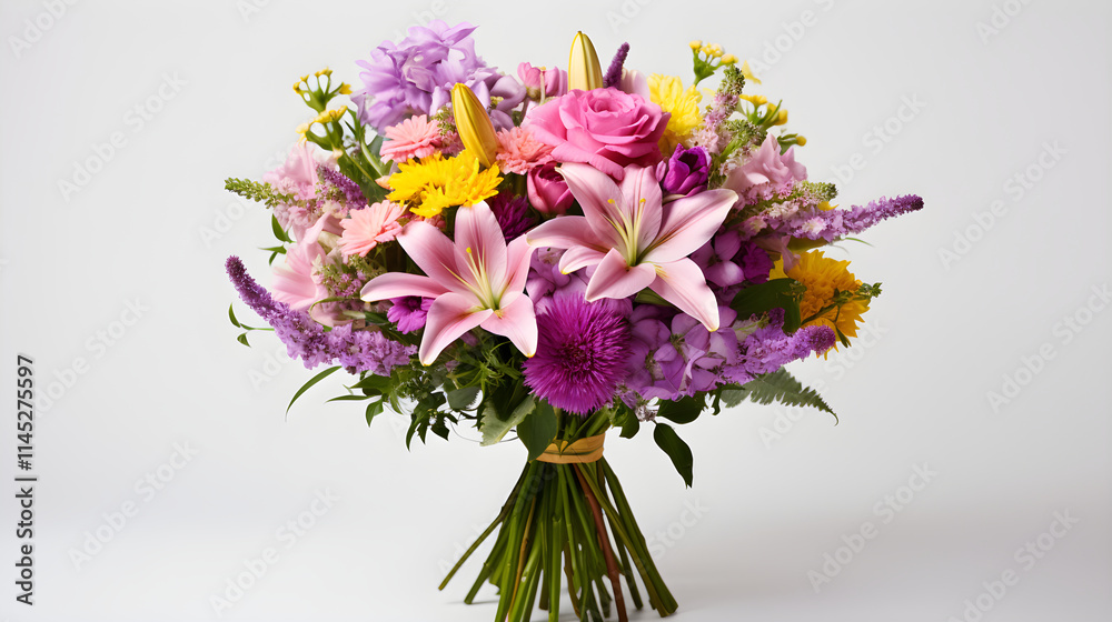 Exquisite Bouquet of Mixed Flowers Against a White Background: An Unforgettable Expression of Nature's Beauty Exquisite Bouquet of Mixed Flowers Against a White Background: An Unforgettable Expression of Nature's Beauty