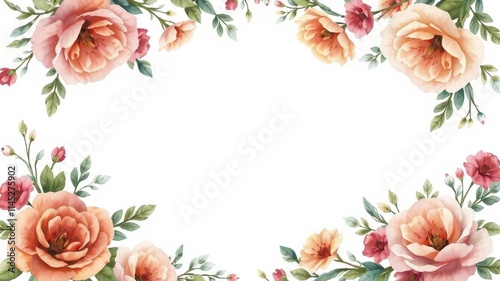 Elegant floral wreath frame, watercolor style, wedding invitation template, wreath, background, elegant wedding invitation
