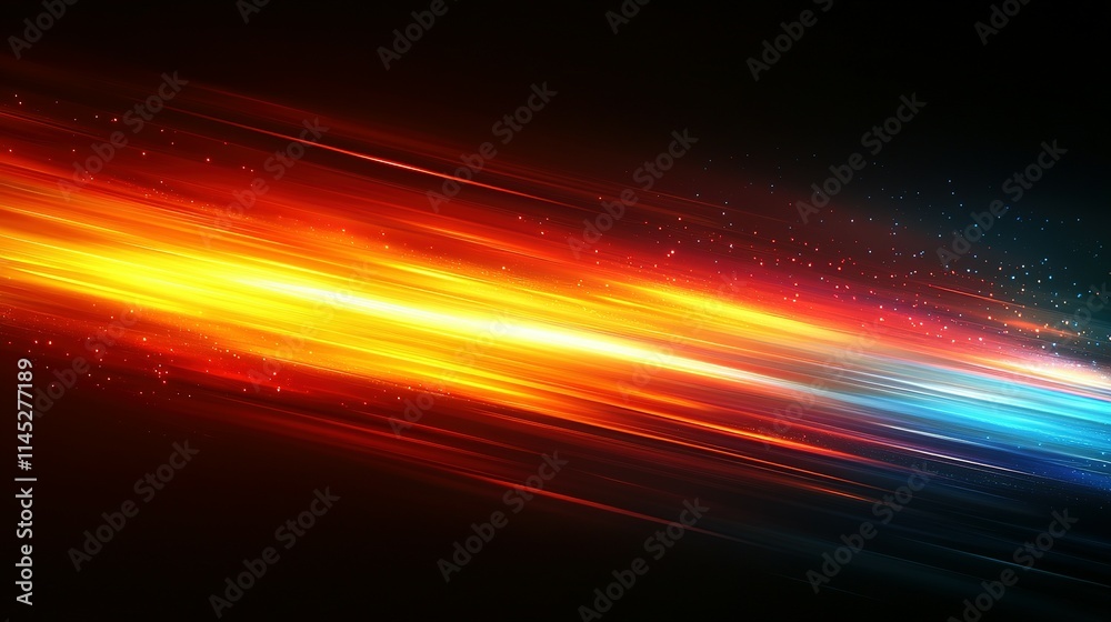 Obraz premium Abstract Dynamic Light Streaks Orange And Blue